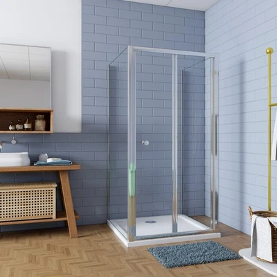 AICA SANITÄR GMBH Nano ESG Glas U-Form Duschkabine Drehtür Eckeinstieg Seitenwand Duschabtrennung