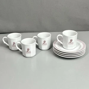 Set of 4 Kutahya Kurukahveci Turkish Coffee Porcelain Espresso Cup & Saucer EUC - Picture 1 of 19