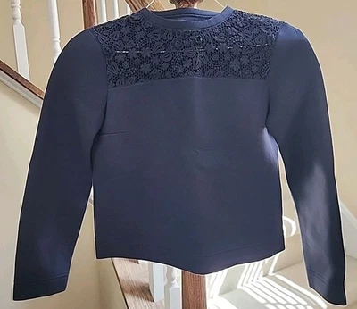 Top de buceo Valentino rojo azul marino encaje floral S Foto 1 de 4