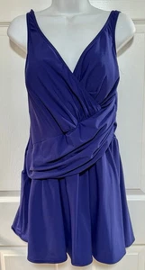 Miraclesuit Badeanzug 8 lila Einteiler Schlankmacher diagonale Schärpe Strand Cruisewear - Bild 1 von 9