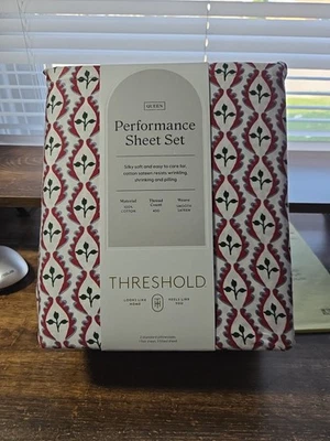 Juego de sábanas Threshold Performance Queed 400 hilos 100 % algodón satén - Nuevo Foto 1 de 3