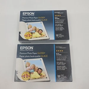 Lot Of (2) Epson S041727 4x6 Premium Glossy Photo Paper - 100 Sheets Each - New - Picture 1 of 4