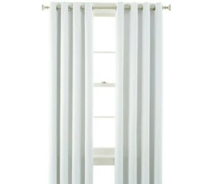 Liz Claiborne JCP 50 x 84 Kathryn White Grommet Curtain Panel Window Drape - Picture 1 of 7