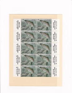 1978 Maryland Trout Stamp with Tabs #23 Adult Sheet of 10 - Picture 1 of 1