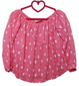 MARKS & SPENCER Kids Girls Long Sleeved Blouse Smock Coral Viscose Age 8-9 Years - Picture 1 of 4