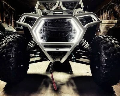 L&W Fab Race 风格前绞车保险杠带眉毛适用于 2019+ Polaris RZR XP 1000 — 第 1/3 张图片