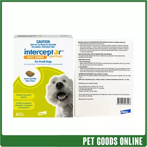 Interceptor Chews Dog 4-11Kg Small Green 6 Pack - Picture 1 of 1