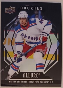 2022-23 Allure Braden Schneider Black Rainbow Rookie Card #143 New York Rangers