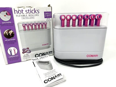 Conair  Hot Sticks 14 Flexible Curlers Rollers HS18R. Works Great! 2 Sizes - Image 1 of 4