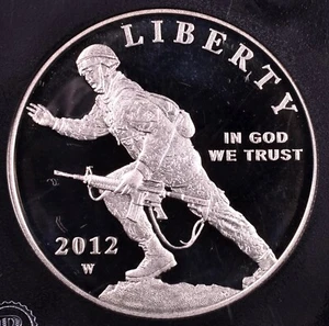 2012-W Infantry Soldier Commemorative Silver Dollar - Proof - Picture 1 of 3