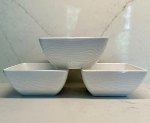 Temp-tations by Tara Woodland Square Bowl Set of 3 - White Faux Bois Woodgrain - Picture 1 of 6