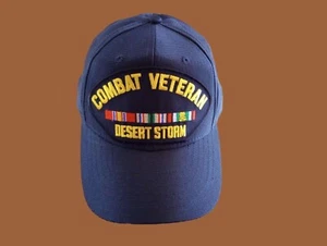 DESERT STORM COMBAT VETERAN HAT OFFICIAL U.S MILITARY BALL CAP U.S.A MADE - Picture 1 of 10