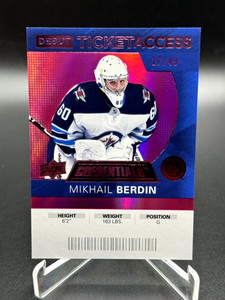 2021-22 Upper Deck Credentials Mikhail Berdin Debut Ticket Access #108 /49