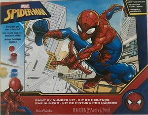Marvel Spiderman-Paint by number poster-14"x11"-everything you need is included - Picture 1 of 8