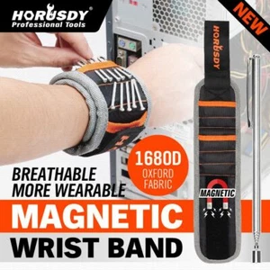 Magnetic Wristband Strong Magnets Telescopic Pickup Holds Wrench Screw Nail Bits - Picture 1 of 12
