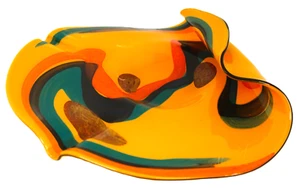 IOAN NEMTOI 1964 STUDIO ART GLASS SIGNED ASHTRAY PLATE MODERN DISH ROMANIAN ART - Picture 1 of 9