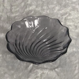 Swirled Purple Scalloped Candy Nut Dish 6" Shell Shaped  - Picture 1 of 3