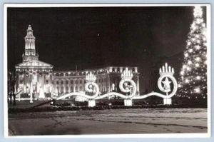 RPPC DENVER COLORADO NIGHT VIEW DECORATED FOR CHRISTMAS AND NEW YEAR POSTCARD 1 - Picture 1 of 2