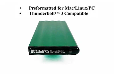 USB-C 3.2 Gen 2 FIPS 140-2 Level 2 HIPAA 256-bit AES Hardware Encrypted SSD 1 TB - Image 1 of 4