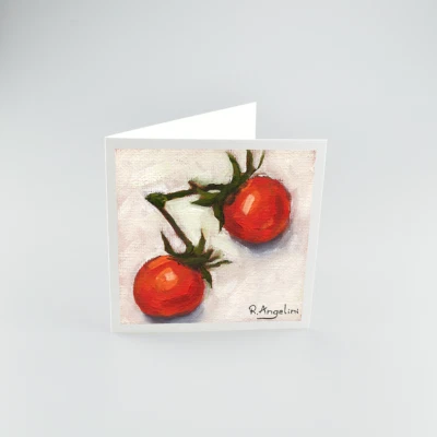 Cherry Tomatoes - Square High Quality 312gsm Blank Greetings Cards - Image 1 of 4