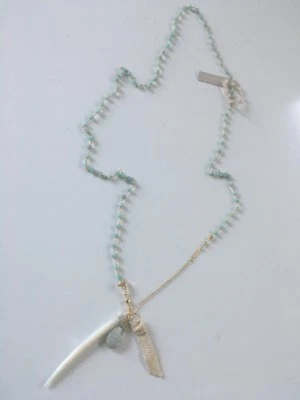 Collar de amazonita Chan Luu nuevo con etiquetas 36" plata esterlina 18ktGP con dijes  Foto 1 de 4