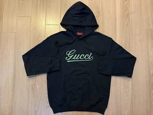 Gucci Cotton Jersey Hooded Sweatshirt hoodie navy sz L - Picture 1 of 2