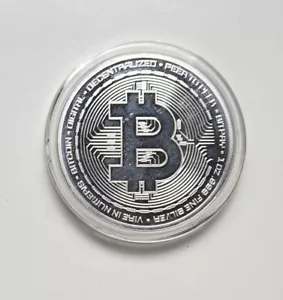 Apmex 1 oz argento Bitcoin rotondo .999 fine - Foto 1 di 2