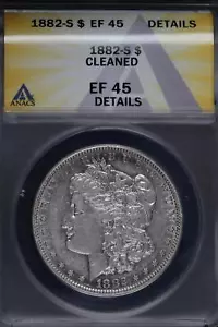 1882 S Morgan Silver Dollar ANACS EF 45 Details *DoubleJCoins* JL1100-37 - Afbeelding 1 van 2