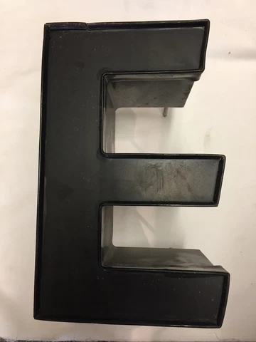 Vintage Large Black Letter “E”  12” Tall  Store Front Letter Cover
