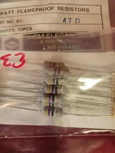 10X pack MCM Electronics 1 Watt Flameproof Resistors part 67 (E3/O21) - Picture 1 of 4