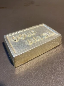 Brass Plated Zinc Metal Shiny Gold Brick  - Picture 1 of 5