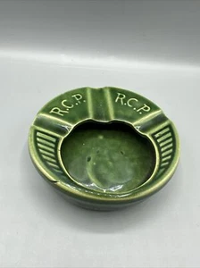 Vintage Roseville RCP Robinson Ashtray Green Clay Products Ransbottom 4.5" - Picture 1 of 12