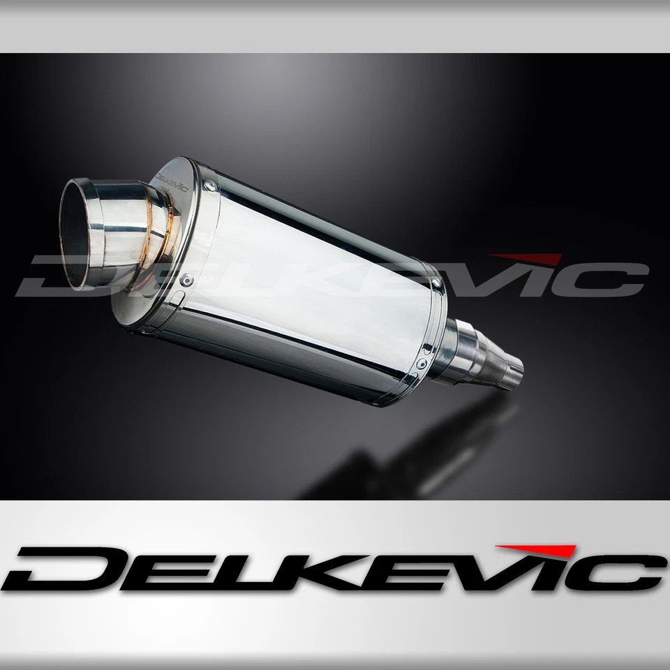 Kit silenciador de escape ovalado de acero inoxidable Kymco Downtown 300i 2011-2016 Slip On 9" Foto 1 de 4