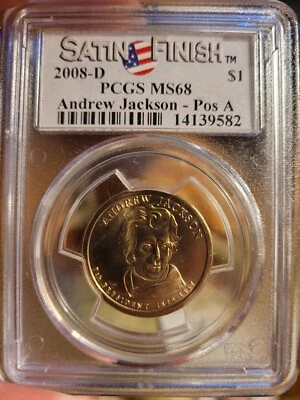 2008-D Satin Finish Andrew Jackson Quarter Ms-68 - Image 1 of 2