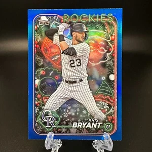 2024 Topps Holiday Kris Bryant Blue Metallic Glitter #H95 Colorado rockies - Picture 1 of 2