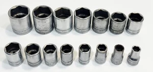 Snap-On 15 Pc TW Series 1/2" Drive 6 Point Shallow Socket Set SAE 7/16"- 1 5/16" - Foto 1 di 9