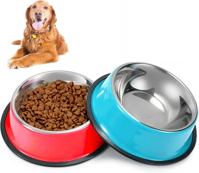 Ciotola per Cani in Acciaio Inox Antiscivolo per Cibo per Animali Domestici, Cio - Immagine 1 di 4