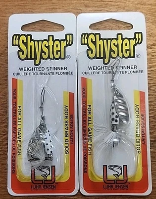 Lot Of 2. Luhr -Jensen “Shyster” 1/8 Oz. Weighted Spinner. Feather White/Black - Image 1 of 4