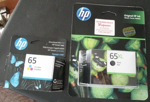 2 Original HP 1-65XL Schwarz 1-65 Tri-Color Tintenpatronen OEM Neu Versiegelt - Bild 1 von 4