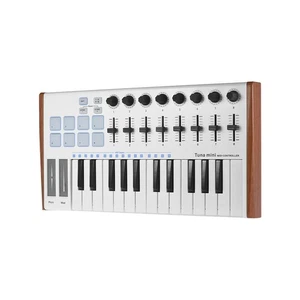 Controlador de teclado portátil USB MIDI 25 teclas 8 almohadillas de disparo retroiluminadas RGB con conector - Imagen 1 de 13