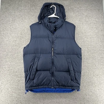 Chaleco acolchado de plumón de ganso American Eagle Outfitters para hombre talla XS azul con capucha Foto 1 de 4
