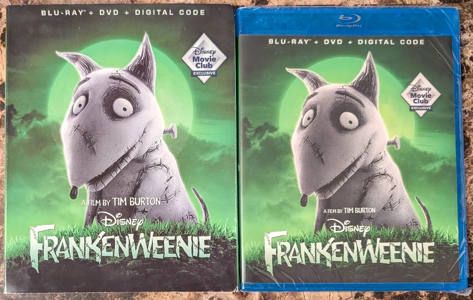 NEW Frankenweenie Blu-ray DVD 2-Disc Set Disney Movie Club w Embossed Slipcover - Image 1 of 1