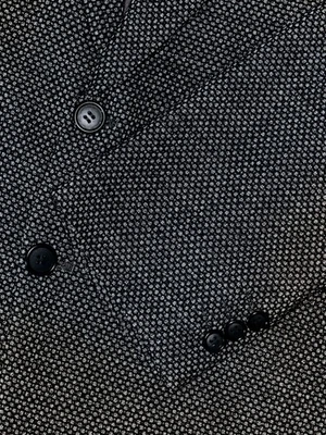 Vtg 90s VERSACE Classic V2 Black w/Charcoal & Gray Woven Dots Jacket Blazer 42R - Image 1 of 4