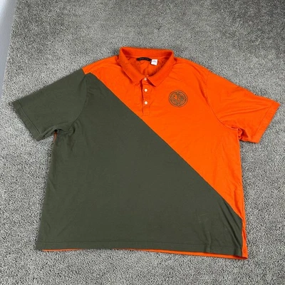 Sean John 衬衫男式 3X Big Brown 橙色 Monogram 标志短袖 Polo 衫 — 第 1/4 张图片