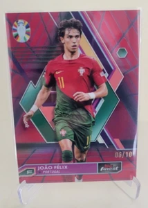 2023 TOPPS FINEST EURO JOAO FELIX RED BLACK VAPORWAVE #67 Ser #06/10 PORTUGAL - Picture 1 of 2