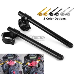 46mm CNC 7/8'' 22mm Clip-on Fork Tube Handlebar For Kawasaki Ninja ZX6R ZX9R - Bild 1 von 11