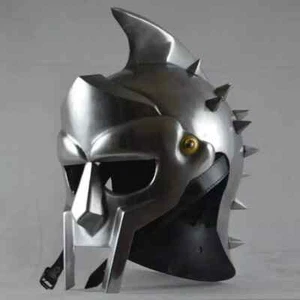 Medieval Maximus Gladiator Helmet Wearable Metal Halloween Helmet Mask - Picture 1 of 5