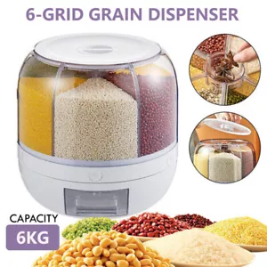 Rotating Grain Case Cereal Dispenser Storage Box Kitchen Food Rice Container - Picture 1 of 11