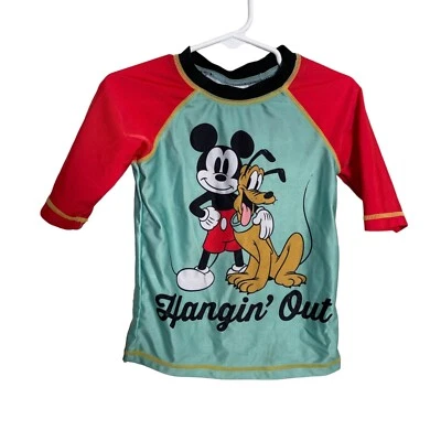 Disney Parks Mickey and Pluto Swim Shirt Boy's Size 4 Water Top - Image 1 of 4