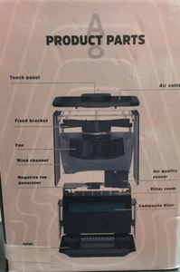 A8 Luftreiniger weiß mit echtem HEPA Filter & Ionisator - Bild 1 von 3